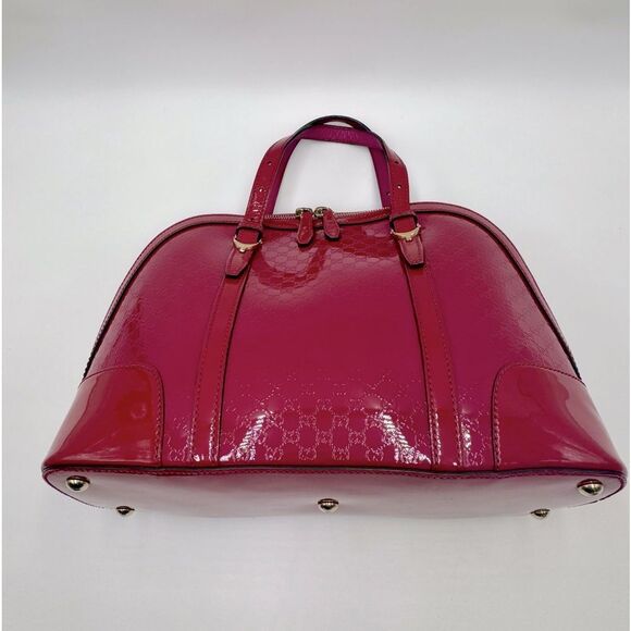 Auth Gucci Bright Bouganville Microguccisima Patent Leather Small Nice Dome Bag - Picture 6 of 16